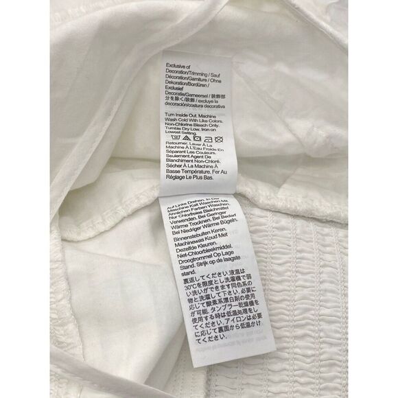 J.Crew NWT White Eyelet Cross Back Smocked Waist Top Size S Feminine Preppy - Picture 8 of 10